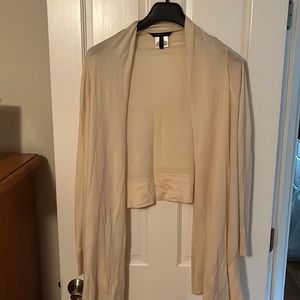 BCBGMAXAZRIA cream wrap sweater